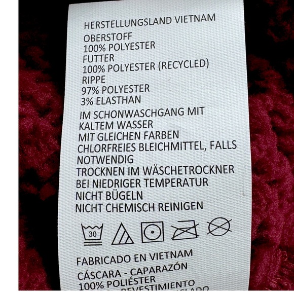 Prana Elsa Quilted Half Zip Kangaroo Pocket Pullover Hooded Jacket Maroon S NWT - Picture 9 of 11